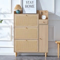 Meuble de rangement en rotin avec finition lisse en MDF — Chevet, entrée ou couloir
