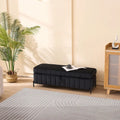 Banc de rangement en velours avec pieds en métal pour le salon, l'entrée et la chambre