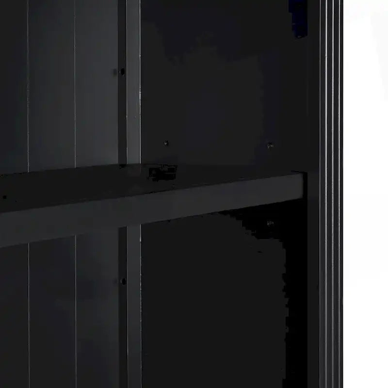 Étagère haute avec éclairage LED, tiroir et portes coulissantes