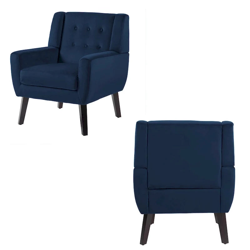Lot de 2 fauteuils d'appoint en velours pour salon