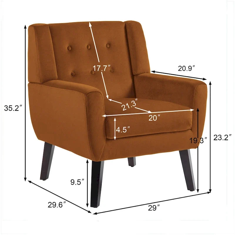 Lot de 2 fauteuils d'appoint en velours pour salon