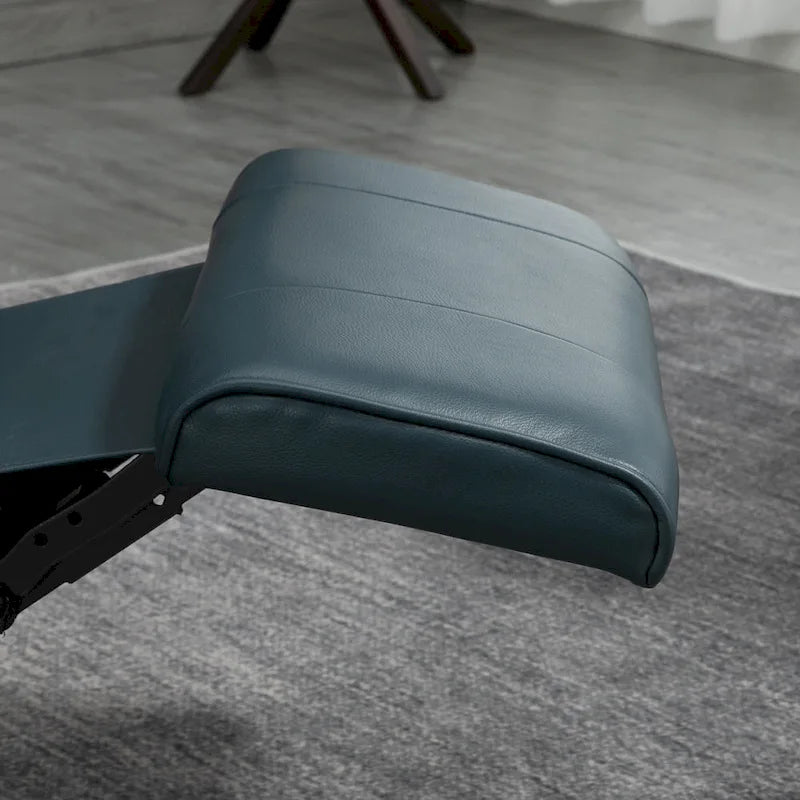 Fauteuil inclinable HomCom en similicuir avec base pivotante manuelle réglable et repose-pieds confortable et relaxant