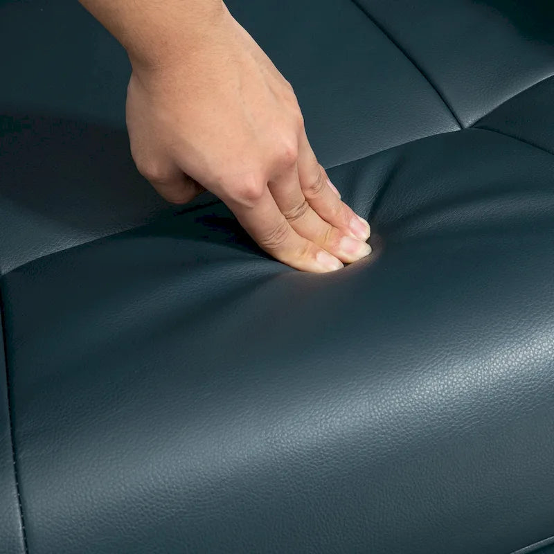 Fauteuil inclinable HomCom en similicuir avec base pivotante manuelle réglable et repose-pieds confortable et relaxant