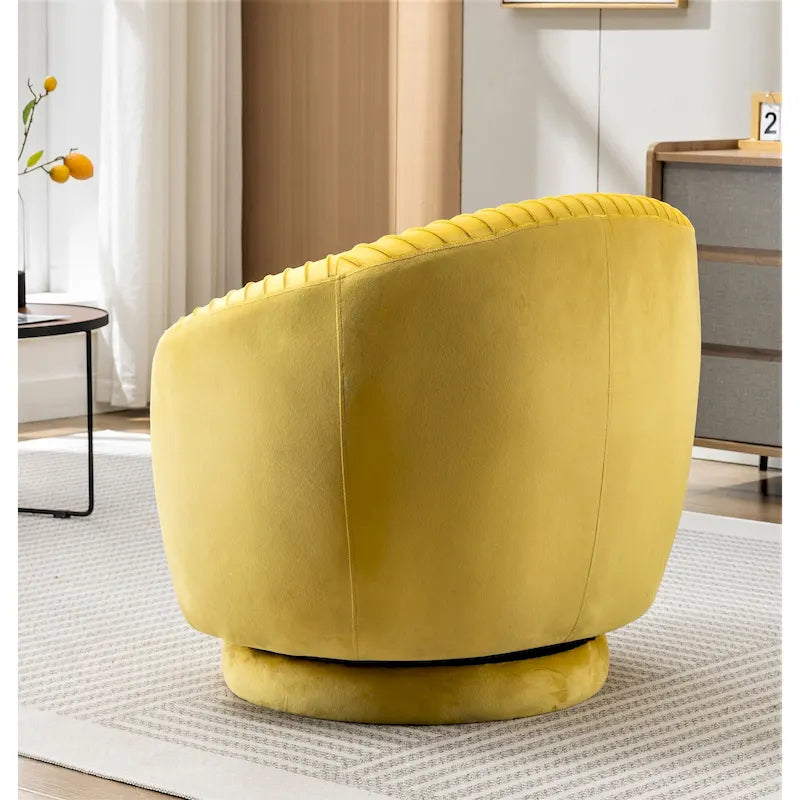 Petit fauteuil tonneau pivotant en velours Milvo