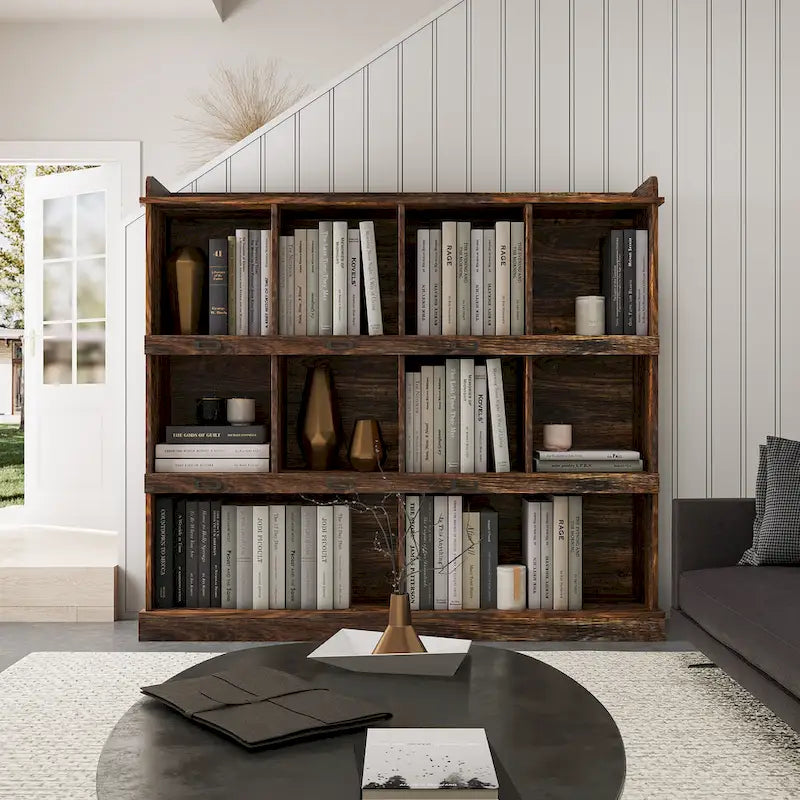 Bibliothèque de rangement 10 étagères avec casiers ouverts