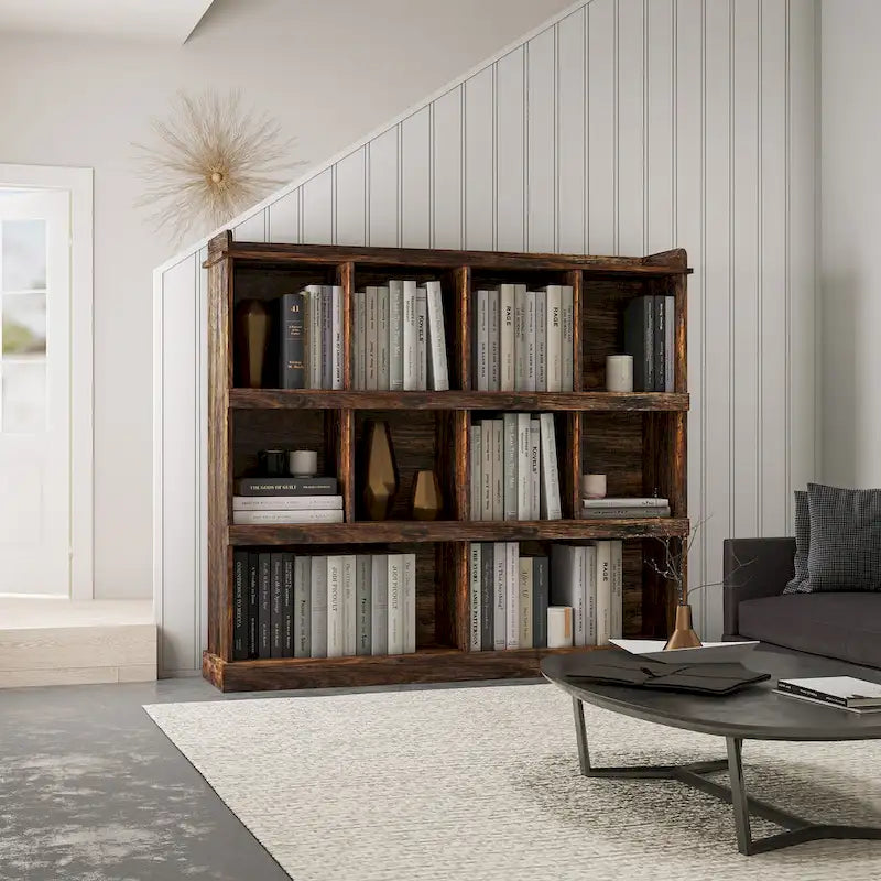 Bibliothèque de rangement 10 étagères avec casiers ouverts