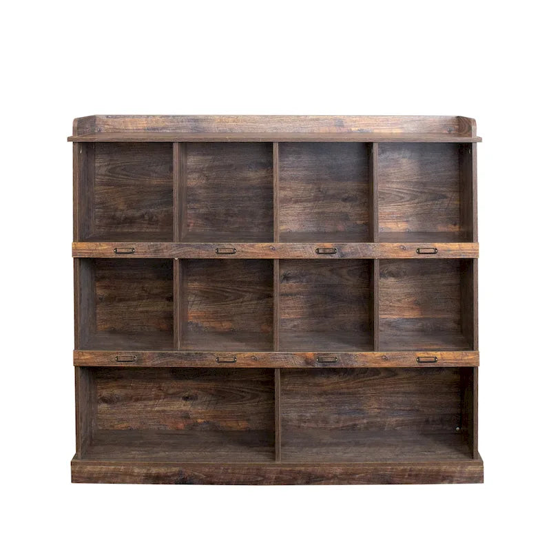 Bibliothèque de rangement 10 étagères avec casiers ouverts