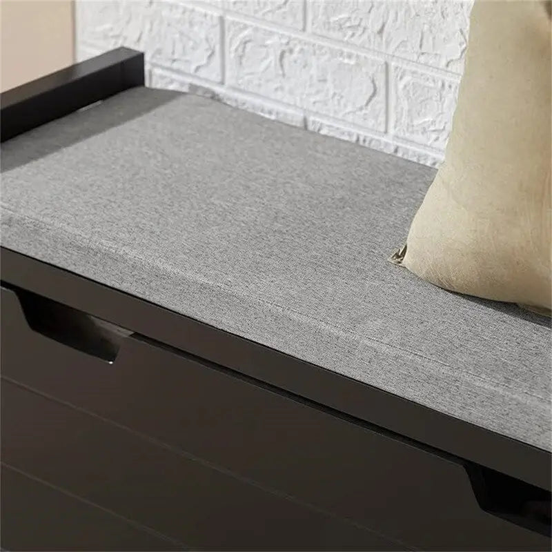 Banc de rangement d'entrée avec compartiment à chaussures rabattable et coussin rembourré amovible