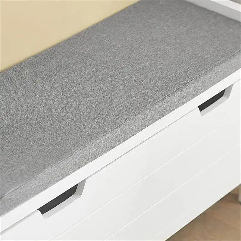 Banc de rangement d'entrée avec compartiment à chaussures rabattable et coussin rembourré amovible