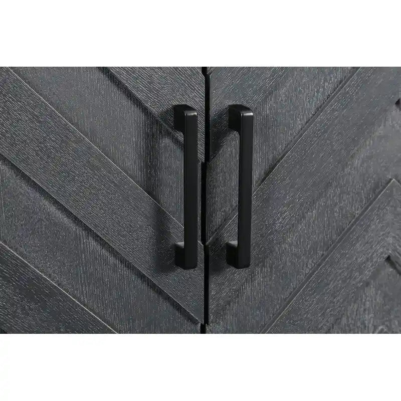 Enfilade vintage laquée 4 portes avec pieds en bois de pin