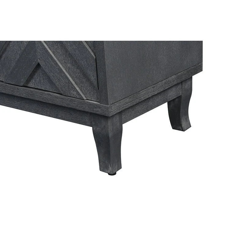 Enfilade vintage laquée 4 portes avec pieds en bois de pin