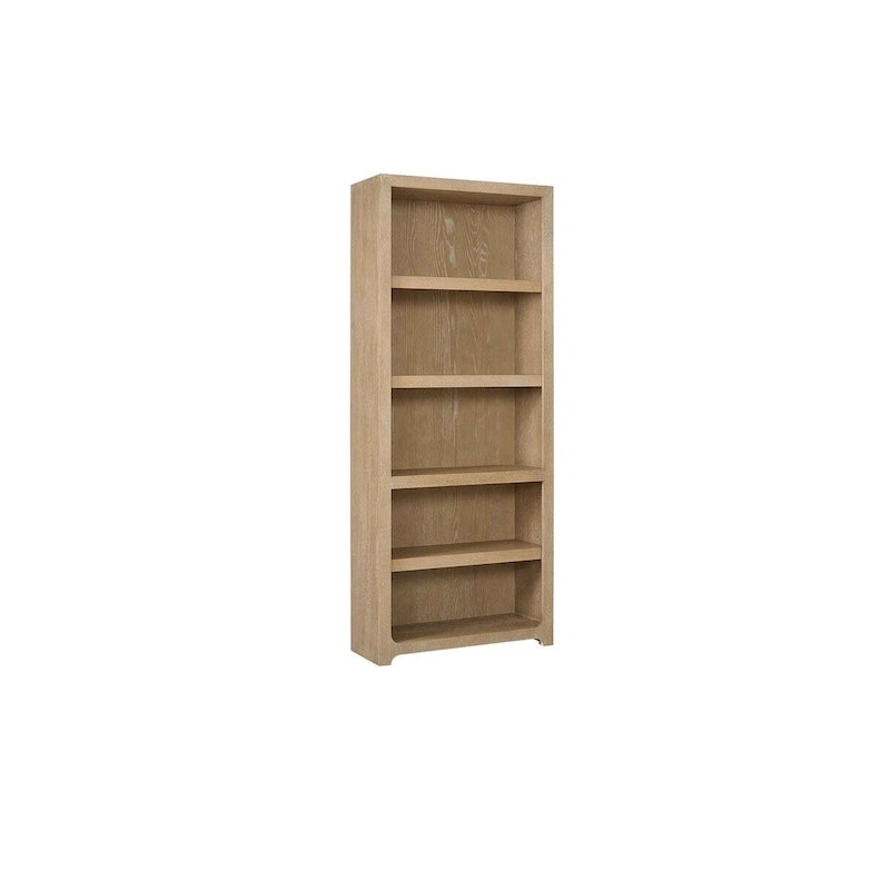 Bibliothèque ouverte et armoire de rangement de bureau avec finition chêne naturel et poignées barres
