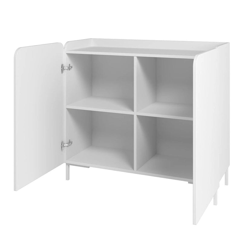 Meuble d'appoint Mid-Century Modern avec portes à fermeture douce et pieds en métal