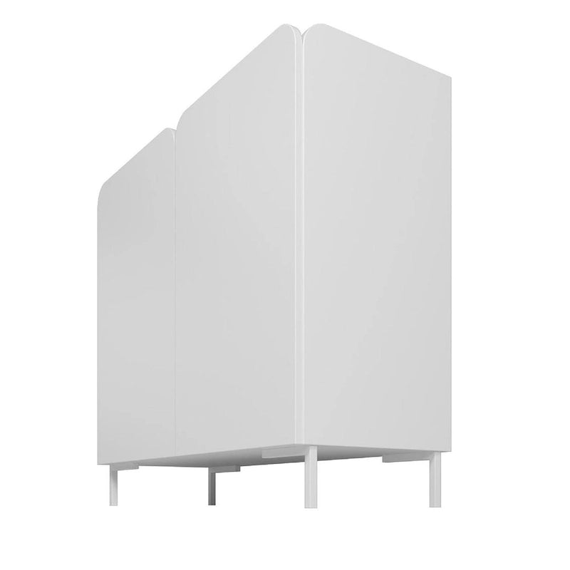 Meuble d'appoint Mid-Century Modern avec portes à fermeture douce et pieds en métal