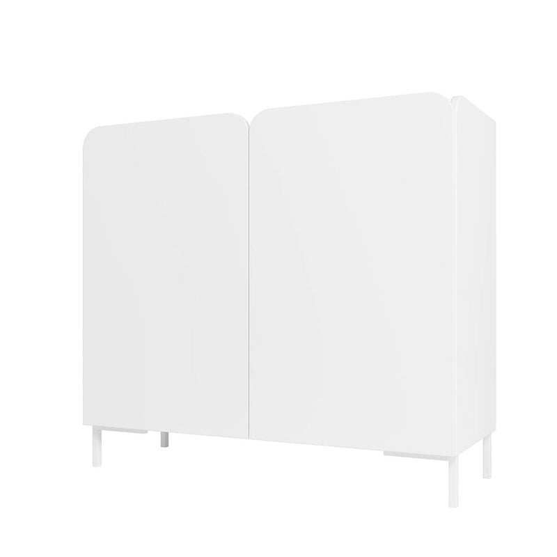Meuble d'appoint Mid-Century Modern avec portes à fermeture douce et pieds en métal