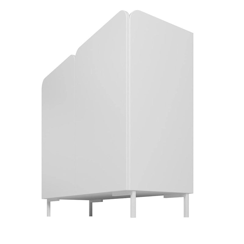 Meuble d'appoint Mid-Century Modern avec portes à fermeture douce et pieds en métal
