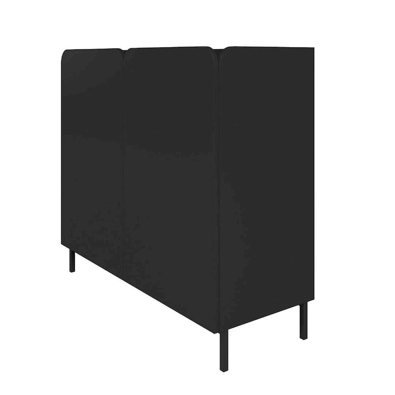 Meuble d'appoint Mid-Century Modern avec portes à fermeture douce et pieds en métal