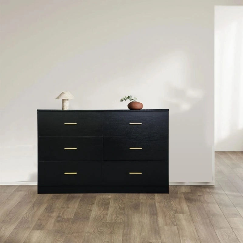 Commode double moderne à 6 tiroirs avec grand espace de rangement