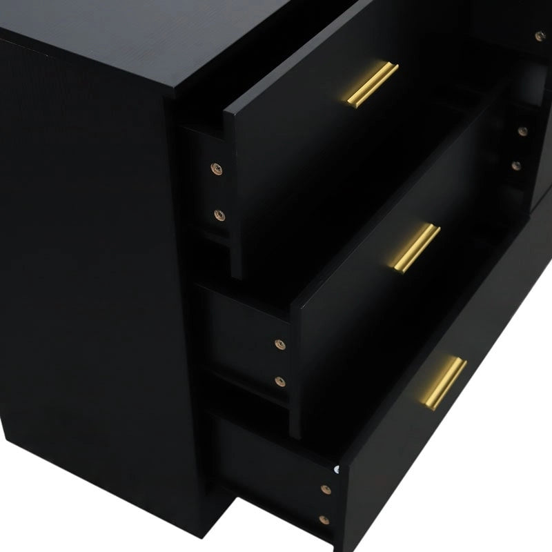 Commode double moderne à 6 tiroirs avec grand espace de rangement