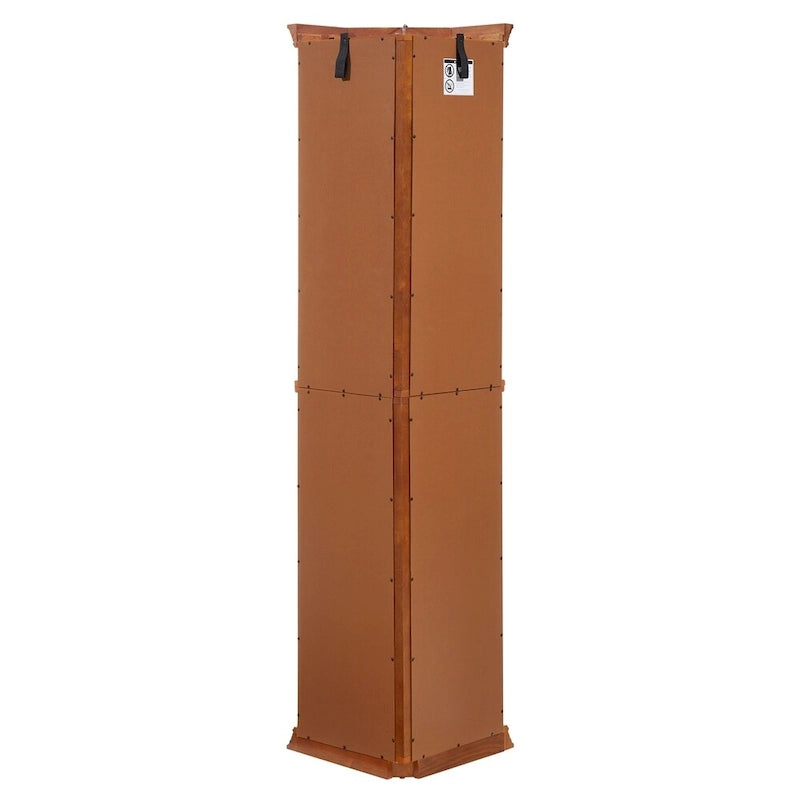 Vitrine d'angle éclairée avec portes en verre trempé et étagères réglables