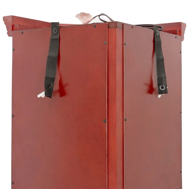 Vitrine d'angle éclairée avec portes en verre trempé et étagères réglables