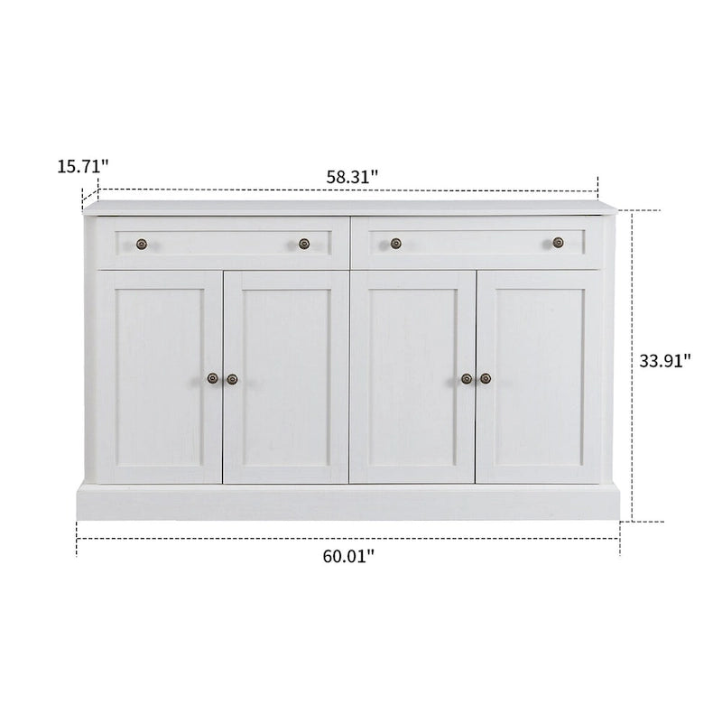 Buffet Minimaliste en Bois avec 2 Tiroirs et 2 Portes