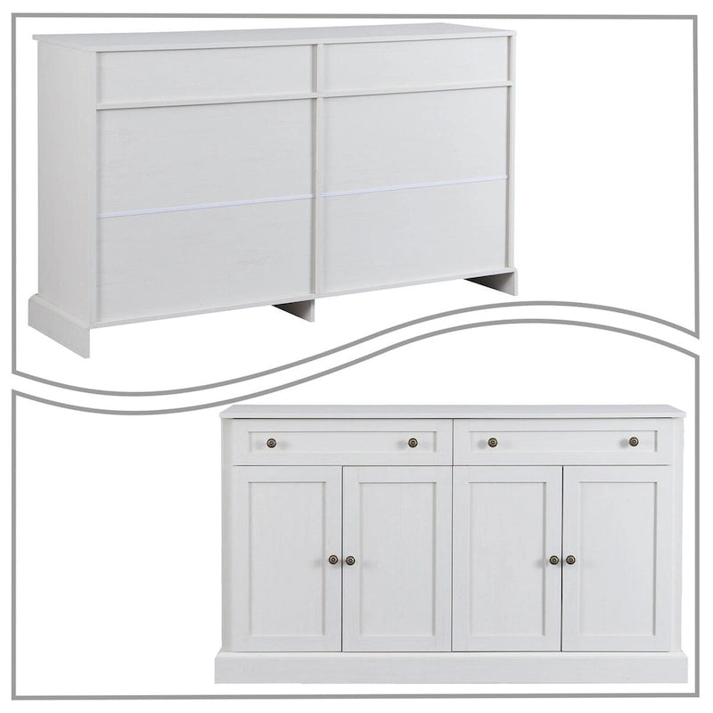 Buffet Minimaliste en Bois avec 2 Tiroirs et 2 Portes