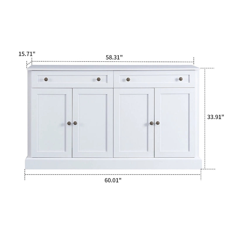 Buffet Minimaliste en Bois avec 2 Tiroirs et 2 Portes