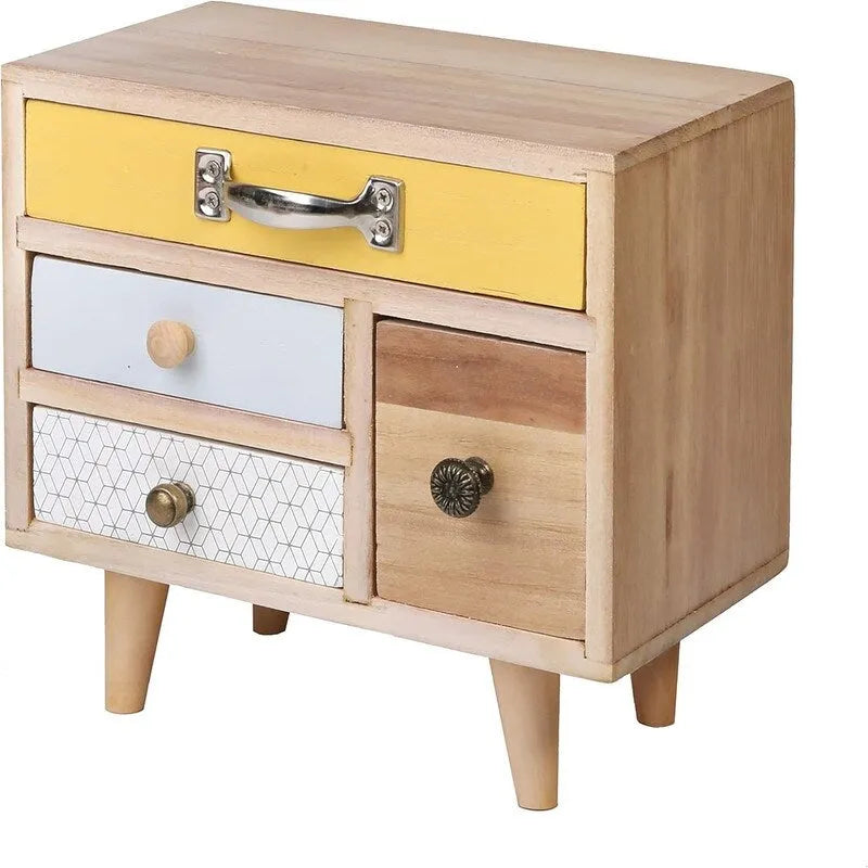 Organiseur de bureau en bois à 4 tiroirs