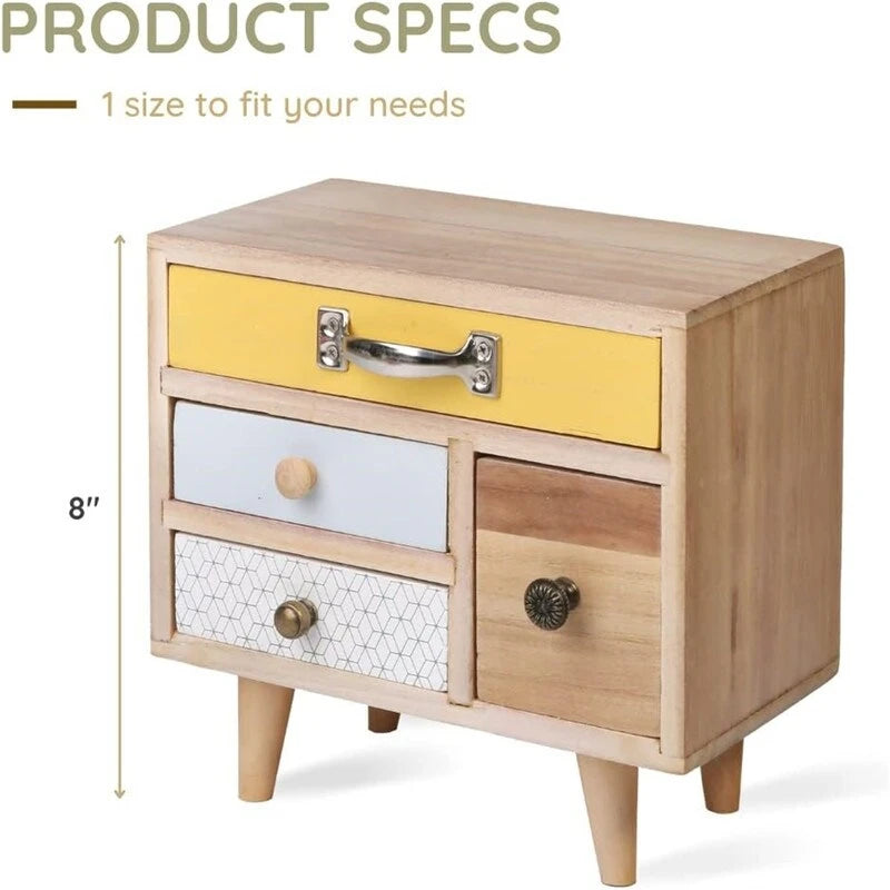 Organiseur de bureau en bois à 4 tiroirs
