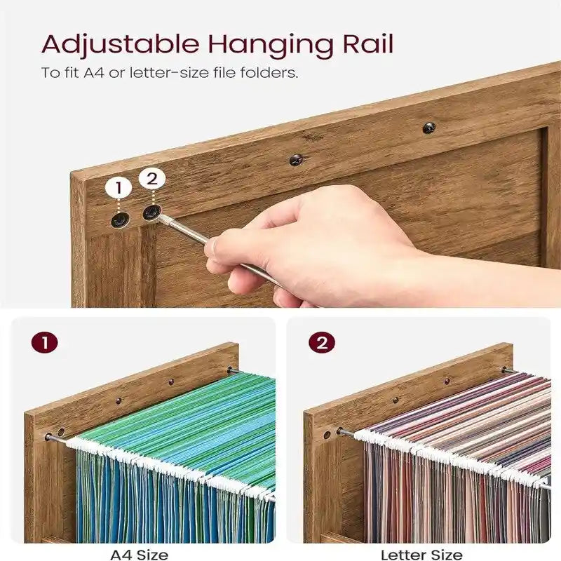 Meuble de rangement à 2 tiroirs style ferme avec porte coulissante et finition bois