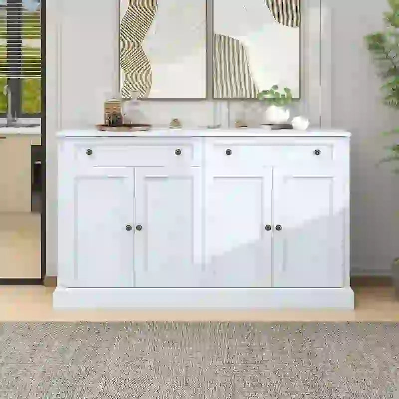 Buffet en MDF avec étagères réglables et rangement multi-tiroirs