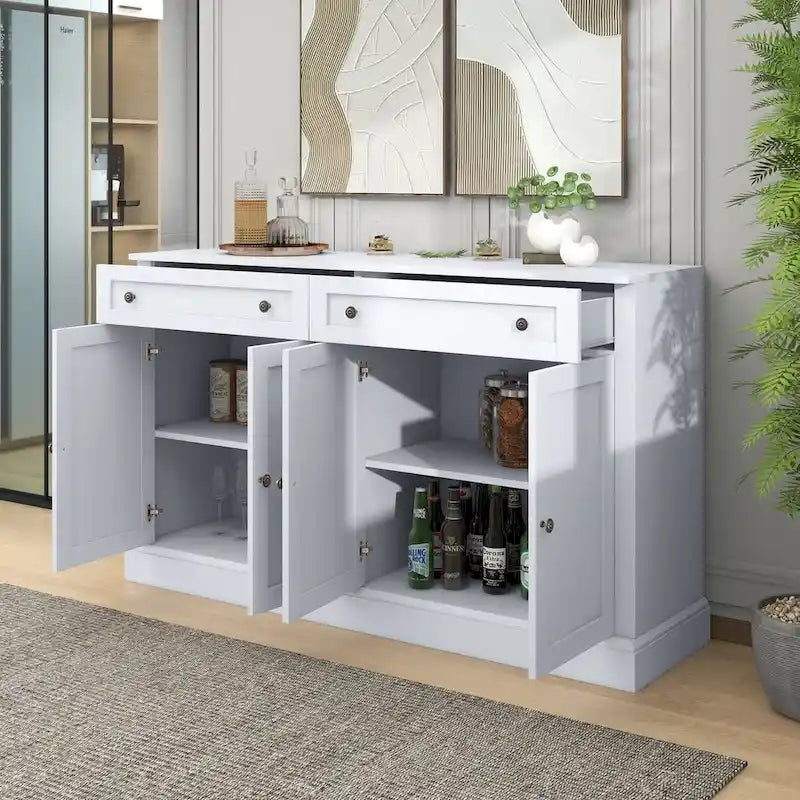 Buffet en MDF avec étagères réglables et rangement multi-tiroirs