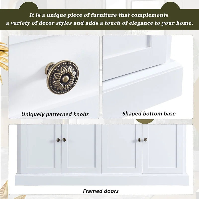 Buffet en MDF avec étagères réglables et rangement multi-tiroirs