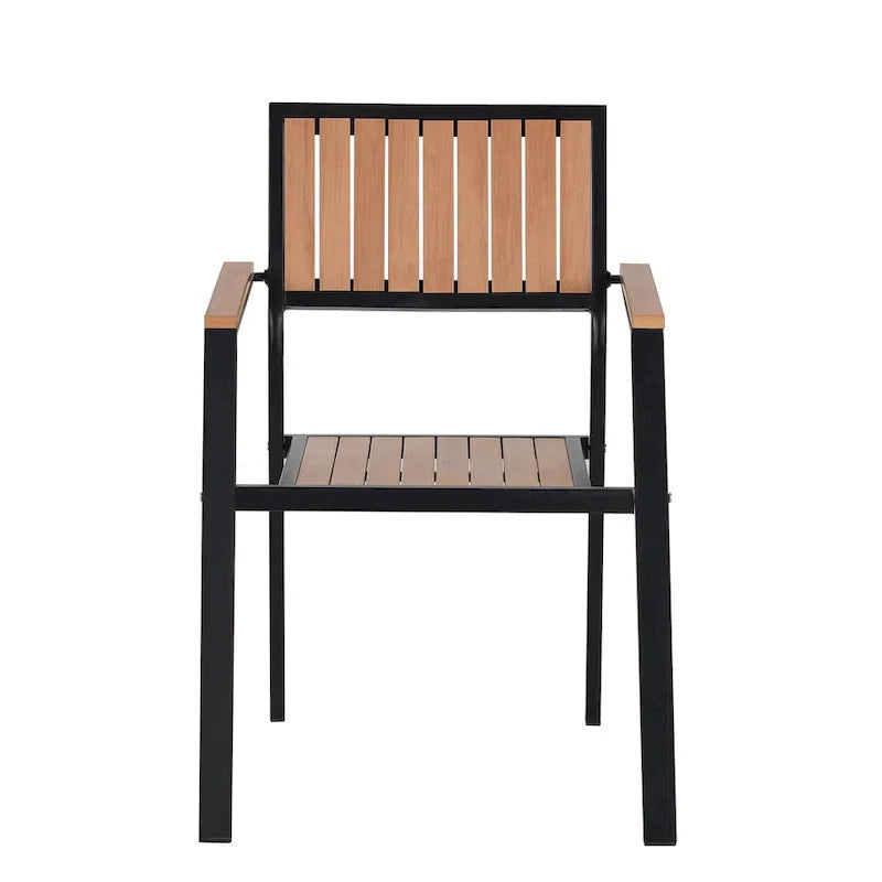 Ensemble de salle à manger extérieur extensible 7 pièces avec table extensible et 6 chaises avec accoudoirs