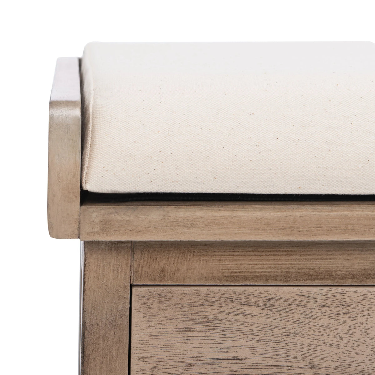 Banc de rangement SAFAVIEH Fiorello avec coussin et 3 tiroirs - 47,3 L x 15 P x 19 H - 47 L x 15 P x 19 H