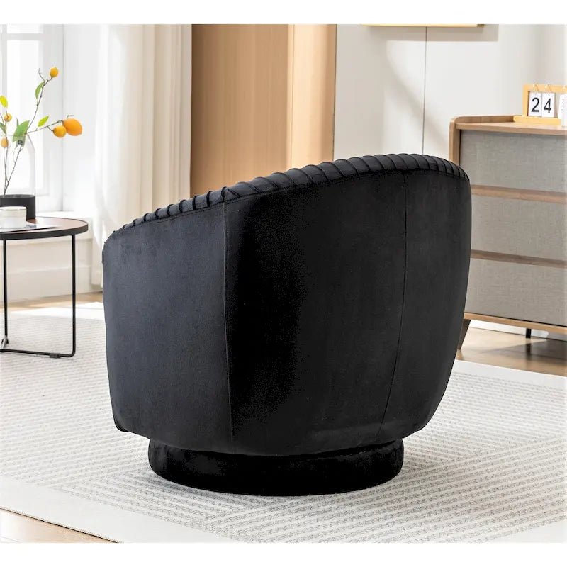 Petit fauteuil tonneau pivotant en velours Milvo