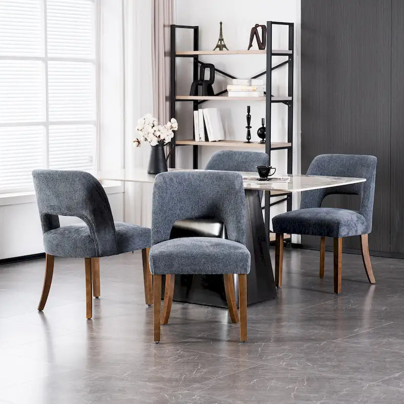 Lot de 4 chaises de salle à manger rembourrées en tissu