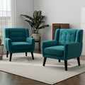 Lot de 2 fauteuils d'appoint en velours pour salon