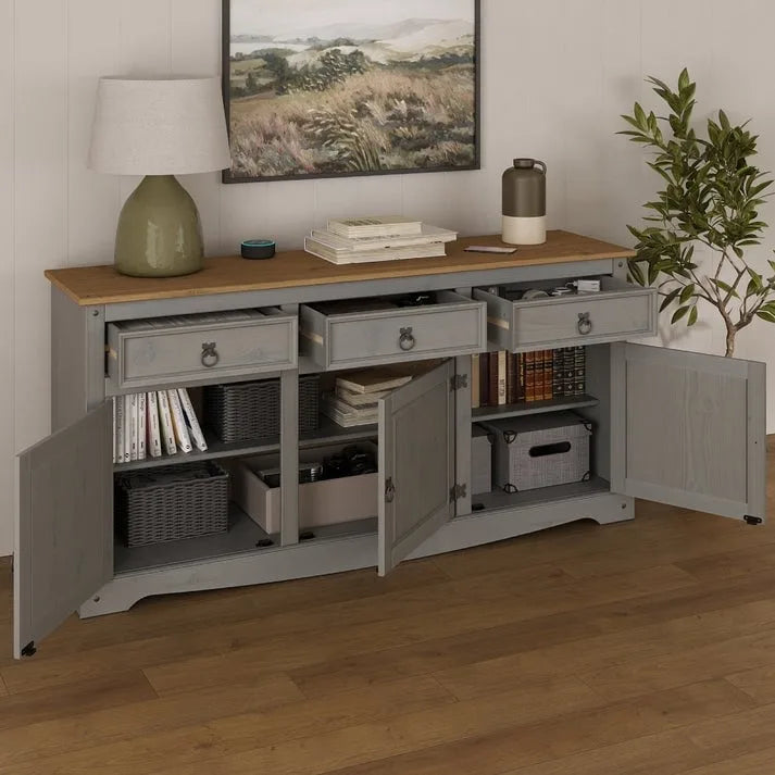 Buffet bas de style rustique 65 po - Collection Corona